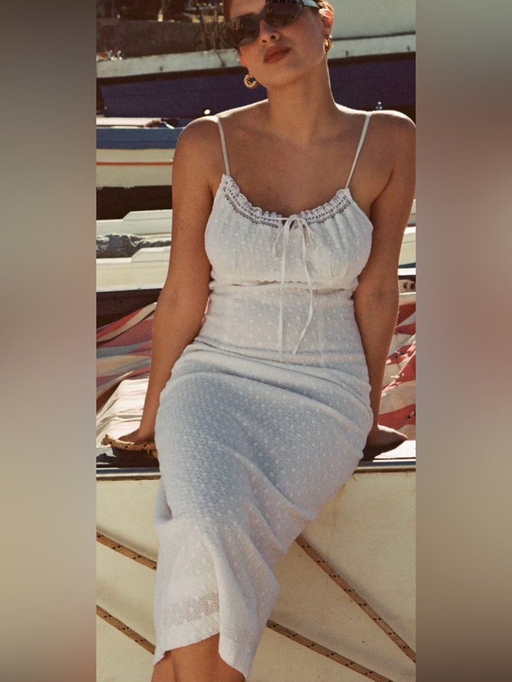NWT Rouje eyelet white midi dress 36